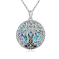 YAFEINI Thor Hammer Tree of Life Necklace for Men Women 925 Sterling Silver Norse Viking Jewellery