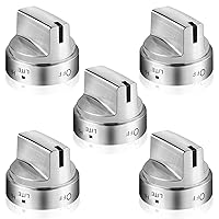 Strongest Version WB03x24818*5 Pack Gas Stove Knob Replacement for ge,100% Stainless Steel Stove Replacement Knobs PS11729081 AP5989029,Compatible with ge Stove Knob（Not Universal）