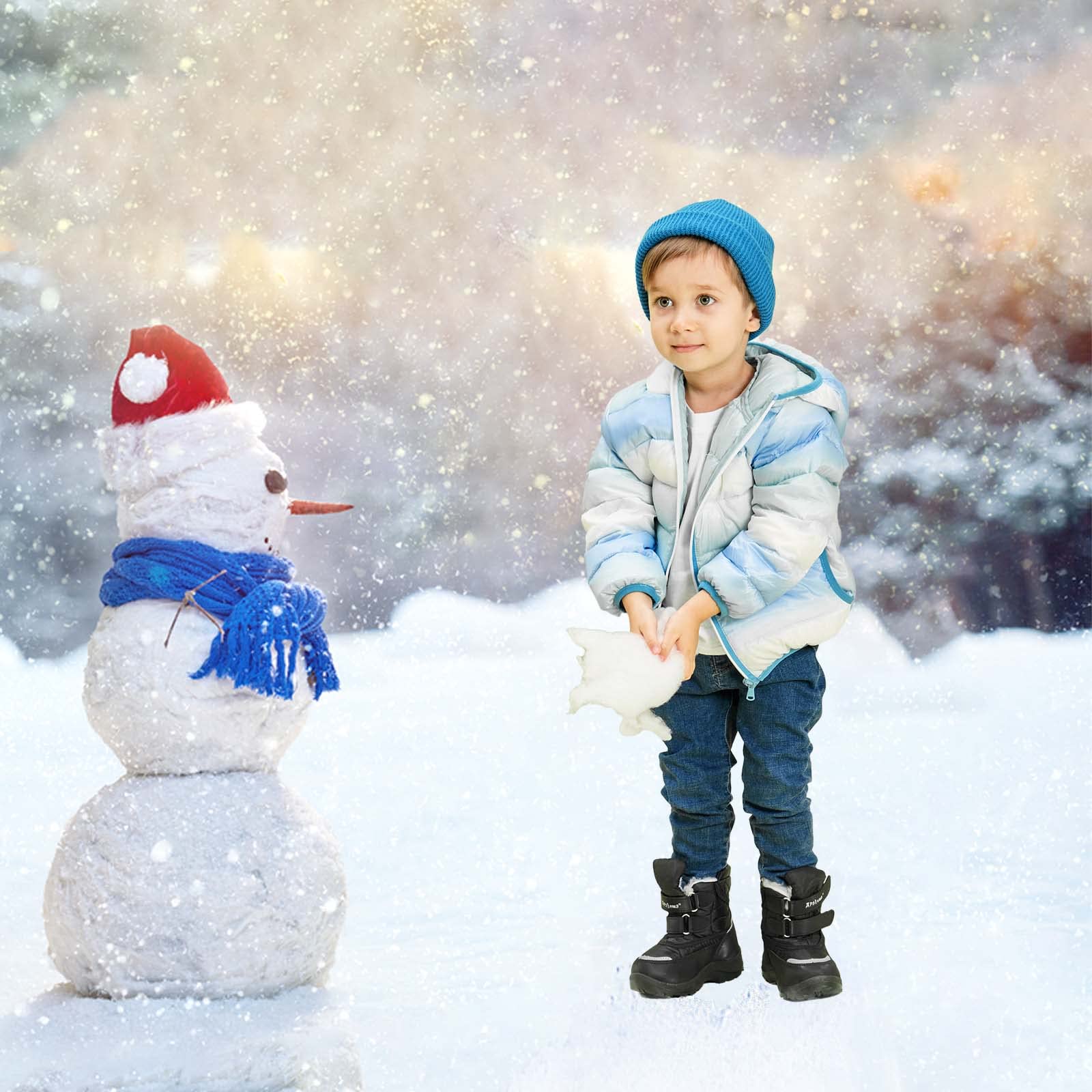 Apakowa Kid's Boys Girls Winter Snow Boots (Toddler/Little Kid)
