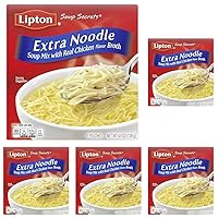 Lipton Soup Secrets Instant Soup Mix For a Warm Bowl of Soup Extra Noodle Soup Made With Real Chicken Broth Flavor, 5 Ounce (Pack of 10)