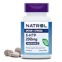 Natrol 5-HTP 200mg, Dietary Supplement Helps Support a Balanced Mood, 60 Time Release Tablets, 60 Day Supply