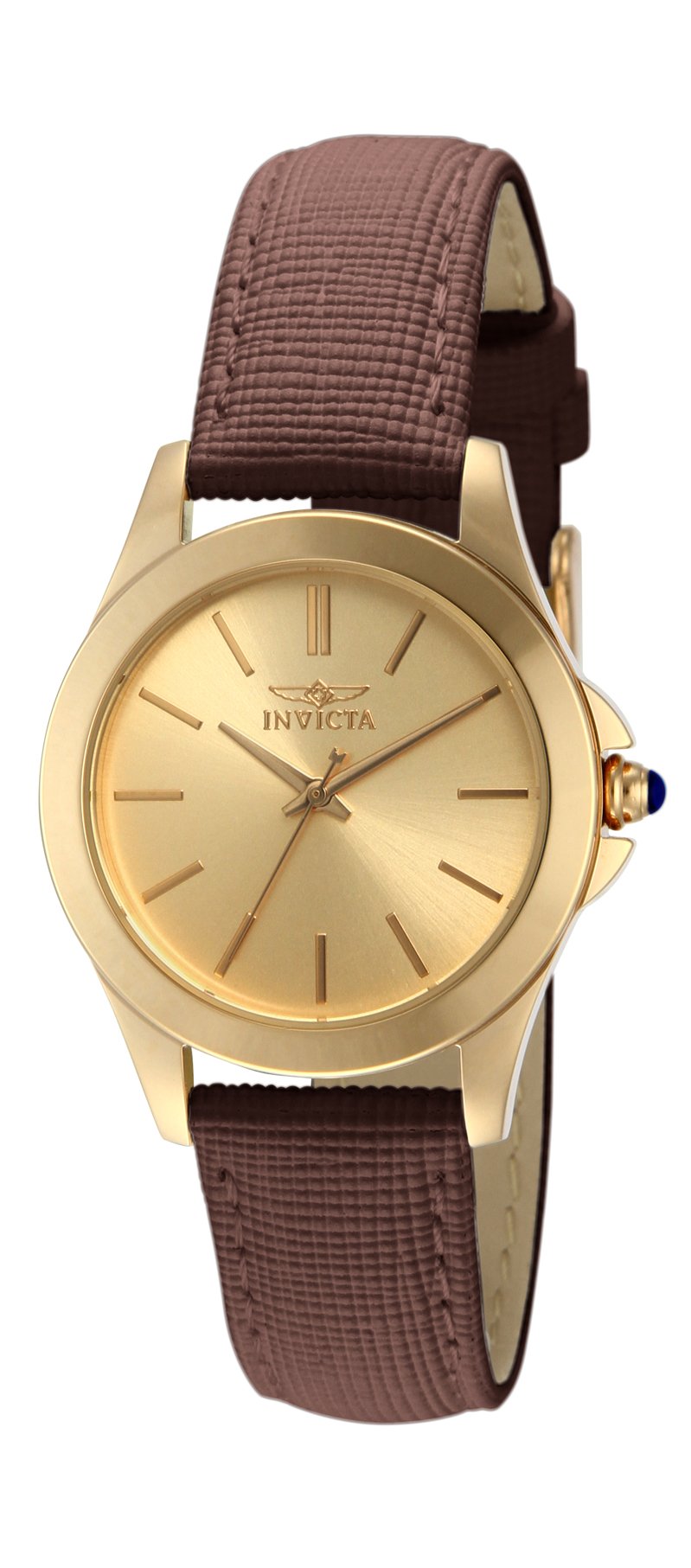 Invicta Women's 15150 Angel Gold Dial Brown Leather Watch