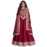 Wedding Reception Wear Long Anarkali Style Suits Indian Pakistani Salwar Kameez Dress
