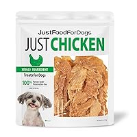 JustFoodForDogs Healthy Dog Treats, Single-Ingredient, Chicken Breast, Made in The USA 5 oz