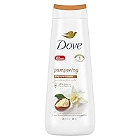 Dove Body Wash Pampering Shea Butter & Vanilla for Renewed, Healthy-Looking Skin Gentle Skin Cleanser with 24hr Renewing MicroMoisture 20 oz