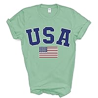 USA Flag Printed T-Shirt, Men's XL, Red, White, and Blue Design