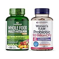 Whole Food Multivitamin for Men + Dr. Formulated Raw Probiotics for Women 100 Billion CFUs Bundle