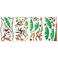 RoomMates RMK1676SCS Monkey Business Peel and Stick Wall Decals , Brown
