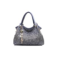 CBUJHXQ Wallet Women Bag Holo Out Oma Handbag Floral Print Shoulder Bag Women Tote Bag Women Tassel Handbag Top Handle Bag (Color : A)