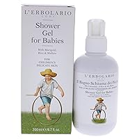 L'Erbolario Shower Gel For Babies - Extremely Delicate Cleansing Base - Ideal For Children’s Sensitive Skin - Enriched With Rice Proteins - Made With Protective And Softening Extracts - 6.7 Oz