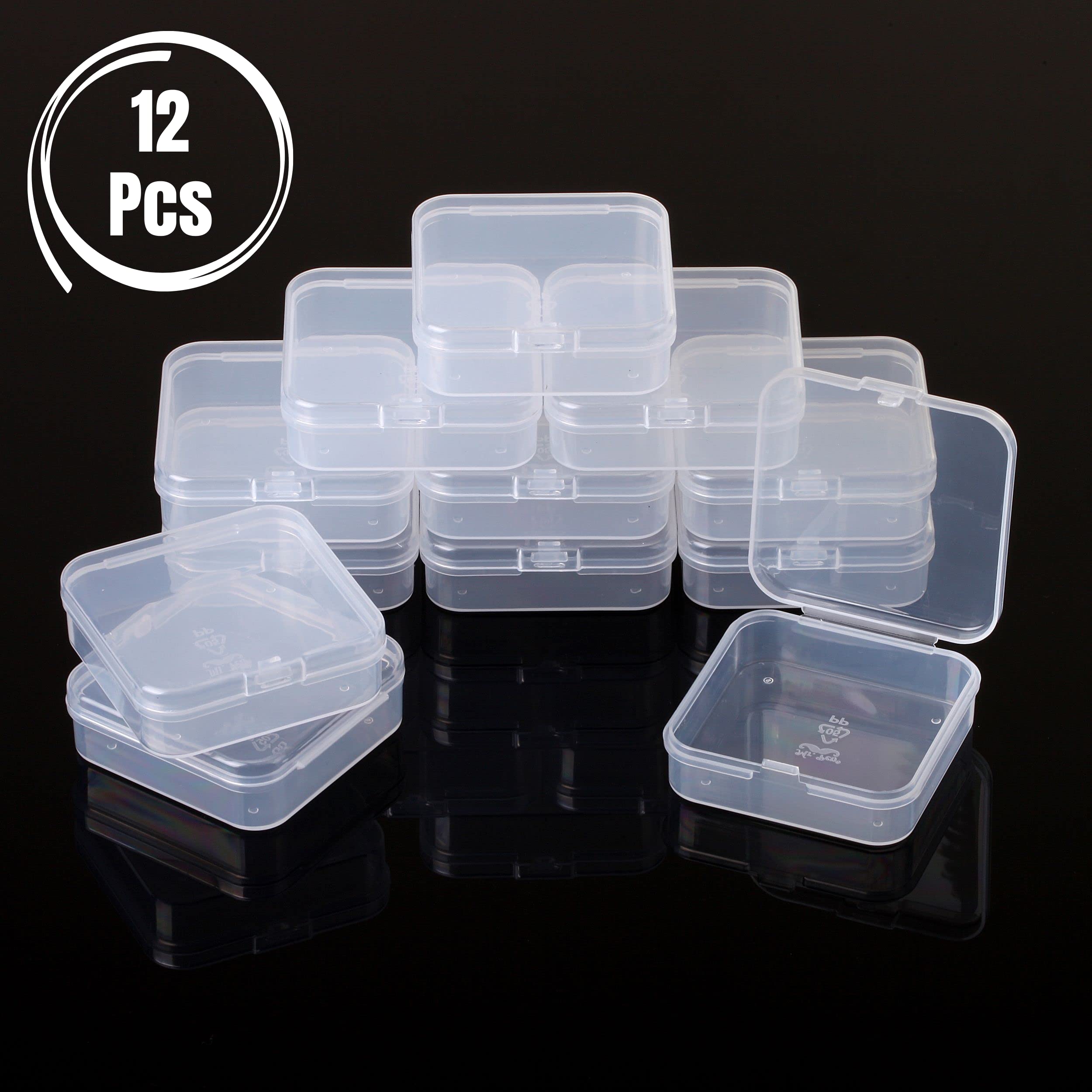 Mr. Pen- Small Plastic Containers, Clear, 12 pcs, Small Bead Organizer, Small Containers for Organizing, Bead Containers, Small Plastic Box, Mini Containers, Small Plastic Storage Containers.
