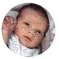 Personalized Jigsaw Puzzles from Photos,68Pcs/120Pcs/195Pcs Photo Custom Wooden Personalized Jigsaw Puzzle Round Shape Puzzle Gift Adult Antistress Toys (68Pcs 20cm Box)