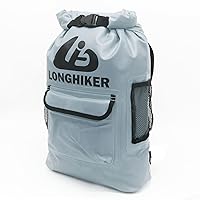 Waterproof Backpack Dry Bags-Padded Shoulder Straps - Mesh Side Pockets-Easy Access Front Pocket