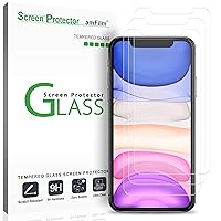amFilm Screen Protector Glass for iPhone XR, Apple iPhone XR display With Easy Installation Tray, Tempered Glass, 3 Pack