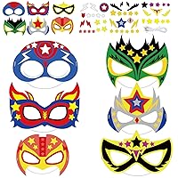 chiazllta 24 Packs Mask Your Own Super Theme Hero Masks Hero Craft Kits DIY Paper Masks Art Craft for Home Classroom Game Activities Party Favors