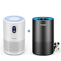 MOOKA H13 True HEPA Air Purifier for Bedroom Pets with Timer, Air Filter Cleaner for Dust, Smoke, Odor, Dander, Pollen