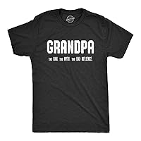 Mens Grandpa The Man The Myth The Bad Influence T Shirt Funny Grandfather Papa
