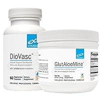 XYMOGEN DioVasc (60 Capsules) + GlutAloeMine Powder (6.1 oz) - Diosmin to Support Healthy Veins, Microcirculation + L Glutamine with DGL, Aloe Extract, Arabinogalactan to Support Gut Health