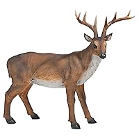 JQ7105 Big Rack Deer Buck Indoor/Outdoor Garden Decoy Animal Statue, 28 Inches Long, 24 Inches Tall, Handcast Polyresin, Brown Finish