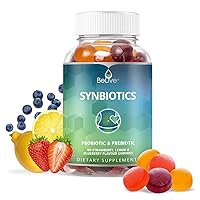 BeLive Prebiotic Fiber & Probiotic Gummies – High Strength Inulin (3g), Dietary Fiber Supplement, Digestive Support for Kids - Strawberry, Lemon, Blueberry Flavor (60Ct)