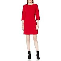 Vince Camuto Women's Elbow Sleeve Bi-st Crepe Belted Dress