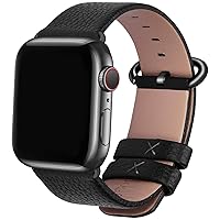 Fullmosa Leather Bands Compatible with Apple Watch 45mm 44mm 42mm 49mm 41mm 40mm 38mm Women Band Strap for iWatch Ultra 2/Ultra/9/8/7/6/5/4/3/2/1/SE2/SE,49mm 45mm 44mm 42mm Black