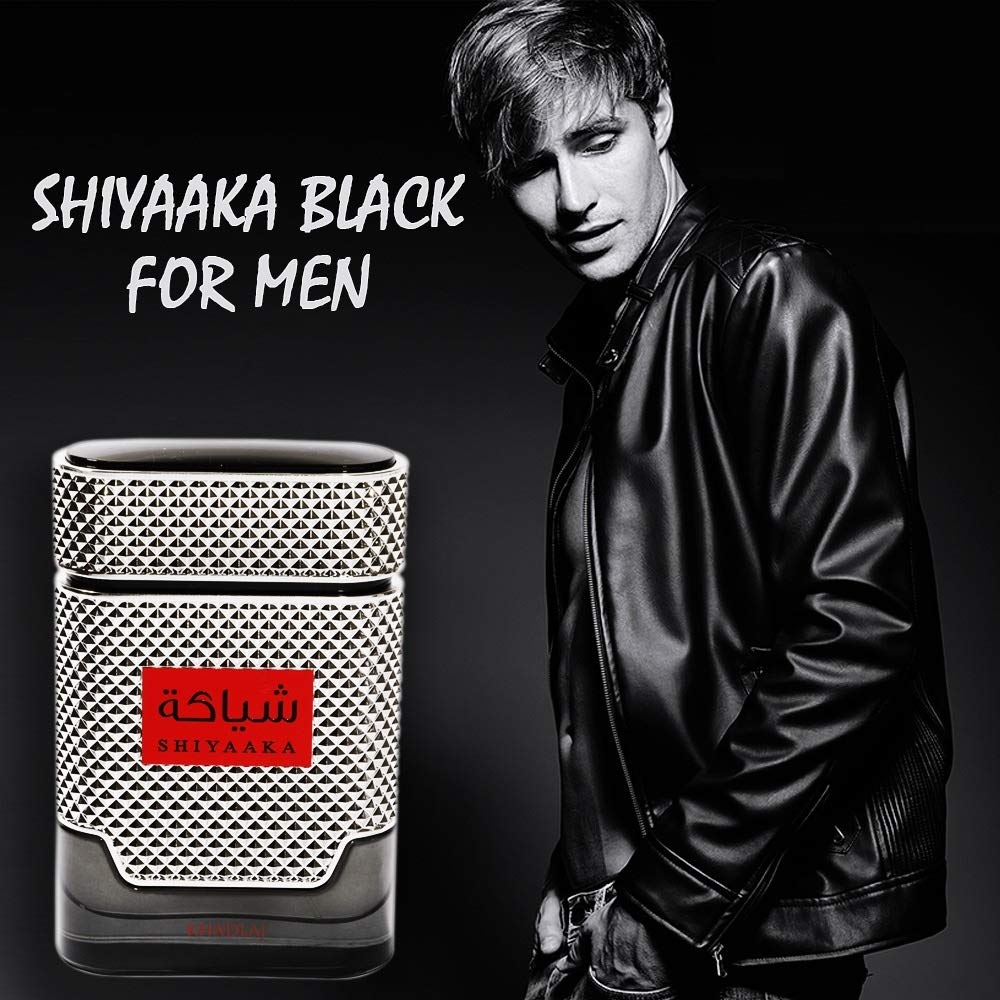 Khadlaj Shiyaaka Black Perfume for Men Eau De Parfum Fragrance Scent Spray 3.4 Fl Oz