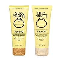 Sun Bum Original SPF 50 and SPF 70 Sunscreen Face Lotion | Vegan and Hawaii 104 Reef Act Compliant (Octinoxate & Oxybenzone Free) Broad Spectrum Fragrance-Free UVA/UVB Sunscreen with Vitamin E|3oz