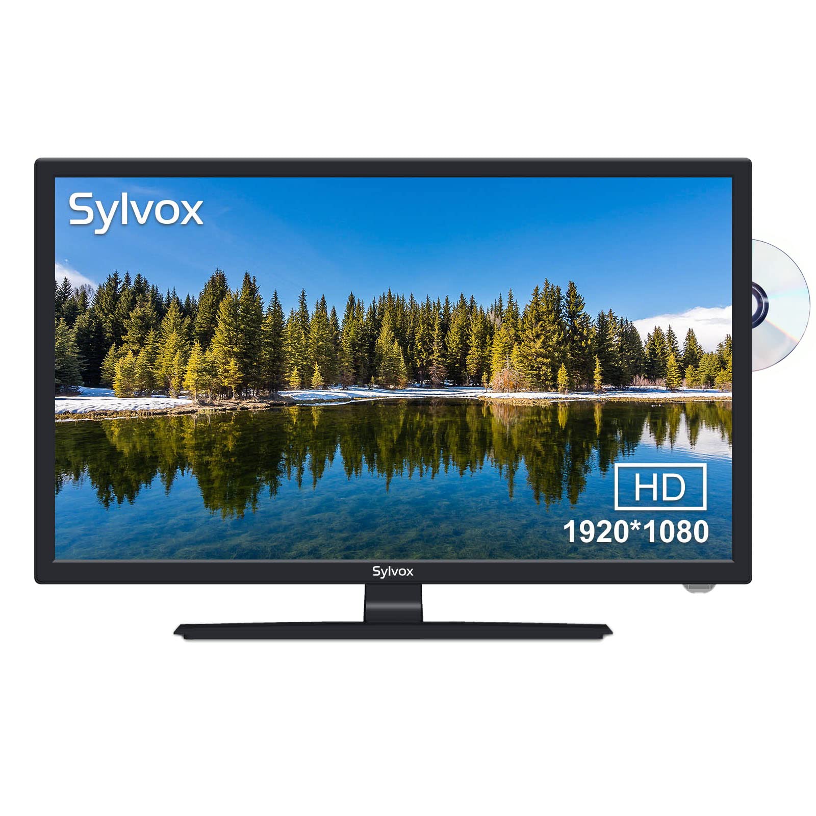 SYLVOX 27 Inch TV 12/24 Volt TV Full HD RV TV,1080P,Built-in DVD Player and FM Radio, for Home, RV Camper and Mobile Use