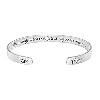 JoycuFF Remembrance Jewelry Memorial Bracelet Sympathy Gift for Loss Loved One Women Remembrance Cuff Bangle