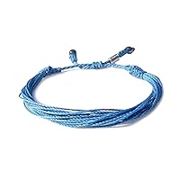 Light Blue Awareness Bracelet for Prostate Cancer, Graves Disease, Cushing Syndrome, Addisons Bechets Wrist Size 6.5-7.5 Inches - Handmade Adjustable Pull Cord Ribbon Cause Jewelry by RUMI SUMAQ