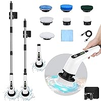 LOSUY Electric Spin Scrubber, 2022 New Cordless Cleaning Brush with 7 Replaceable Brush Heads and Adjustable Extension Handle, Power Shower Scrubber for Bathroom, Floor, Glass and Home Cleaning, Etc.