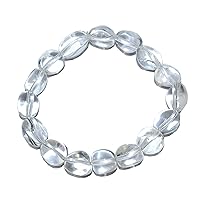 Tumble Bracelet - Clear Quartz Bracelet Natural Healing Chakra Balancing Crystal Stone