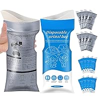 16 Pack Disposable Emergency Urinal Bag, Set of 8 Gray and 8 Blue Urine Bags, Travel Pee Bags, Traffic Jam Emergency Portable Urine Bag, Vomit Bags, for Men Women Kids Children Patien