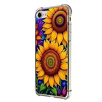 Case for iPhone SE 3rd Gen 2022,Beautiful Sunflowers Drop Protection Shockproof Case TPU Full Body Protective Scratch-Resistant Cover for iPhone SE 2020 7 8