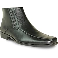 BRAVO Monaco-5 Men Classic Dress Boot with Square Bicycle Toe and Leather Lining