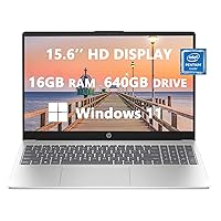HP 2023 Laptops for Student & Business, 15.6'' HD Computer, Intel Pentium N200(up to 3.7 GHz), 16GB RAM, 640GB(128GB SSD+512GB Card), USB-C, Wi-Fi 6, HDMI, Light-Weight, Windows 11, Silver, RK Bundle