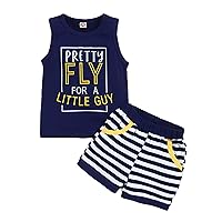 Toddler Baby Boy Clothes Outfits Sleeveless Tops Striped Shorts Summer Baby Boys Clothes Set