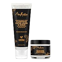 SheaMoisture African Black Soap Scrub & Lotion Cleanser & Scrub and Lotion Duo Blemish Prone Skin Clarifying 2 Count