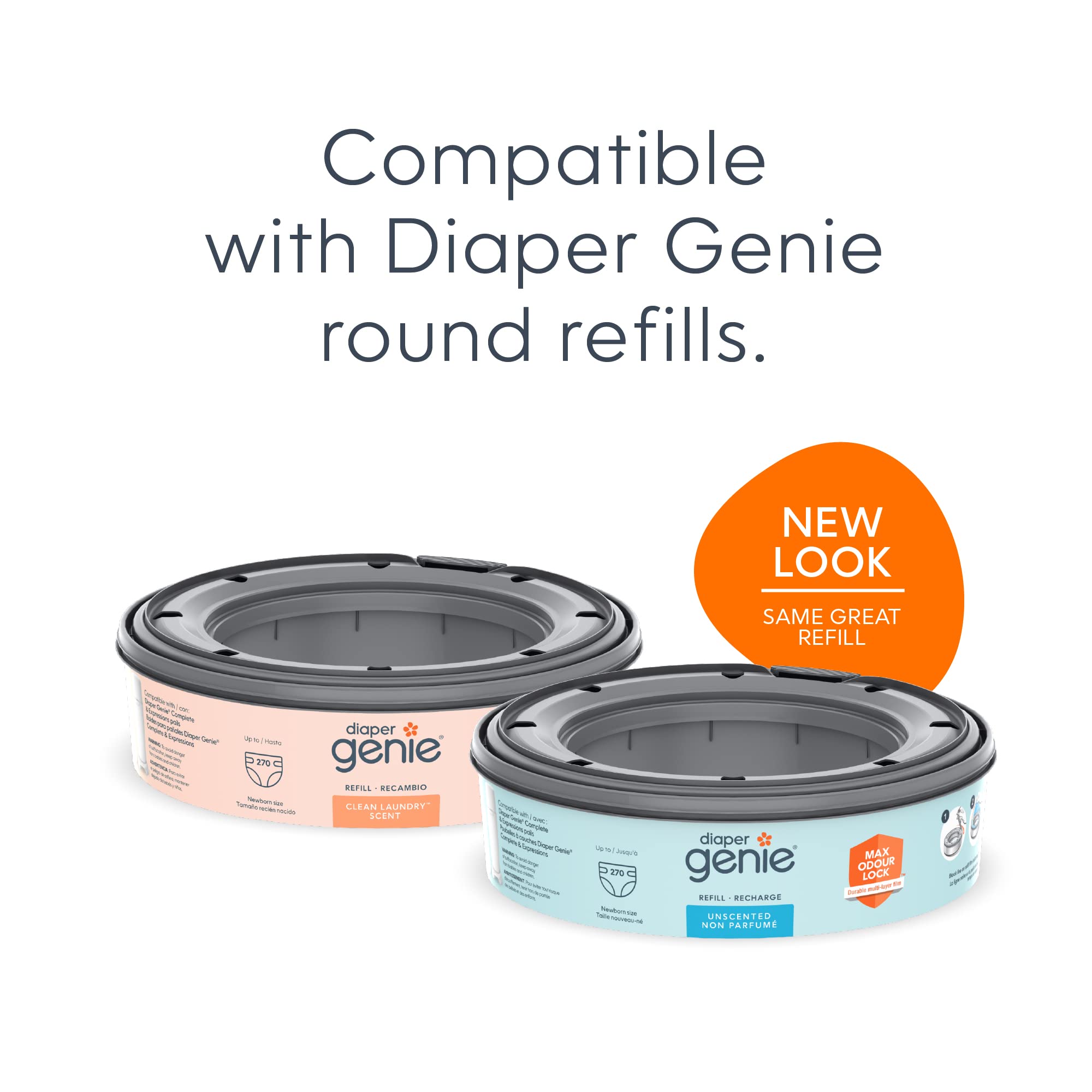 Diaper Genie Expressions Pail | Odor-Controlling Baby Diaper Disposal System | Includes Diaper Pail and 1 Starter Refill Bag