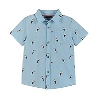 Andy & Evan Boys' Short Sleeve Button-Down Shirts, Stylish Summer Spring Shirts for Boys, Lightweight and Breathable
