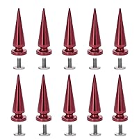Uviviu 20Pcs 29mm Spikes for Clothing, Long Metal Cone Rivet for Leather Crafts Jacket Shoes Punk DIY (Red)