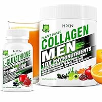 MK Collagen Supplements for Men and Glutathione Tablets with Biotin, Vitamin C, E, Hyaluronic Acid, Marine Peptides Supplement for Skin Whitening & Glow Powder-300GM (Combo Pack)
