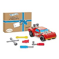 Hot Wheels Ready-to-Race Car Builder Set, Night Shifter Vehicle, 29 Pieces Toy Car Construction Set, Mechanic Role-Play, Kids Toys for Ages 3 Up by Just Play