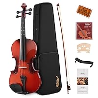 Eastar 1/4 Violin Set for Beginners, Fiddle Quarter Size with Hard Case, Rosin, Shoulder Rest, Bow, and Extra Strings (Imprinted Finger Guide on Fingerboard)， EVA-2