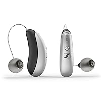 Sennheiser All-Day Clear - OTC Self-Fitting Hearing Aid for All-Day Wear and Bluetooth Streaming - For Mild to Moderate Hearing Loss - FDA Cleared - Light Grey