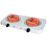 MegaChef Portable Dual Electric Countertop Burner Coil Cooktop Tabletop Stove