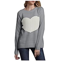 Christmas Tops for Women Snowflake High Neck Long Sleeve Sweater Fun and Cute Loose Pullover Sweater