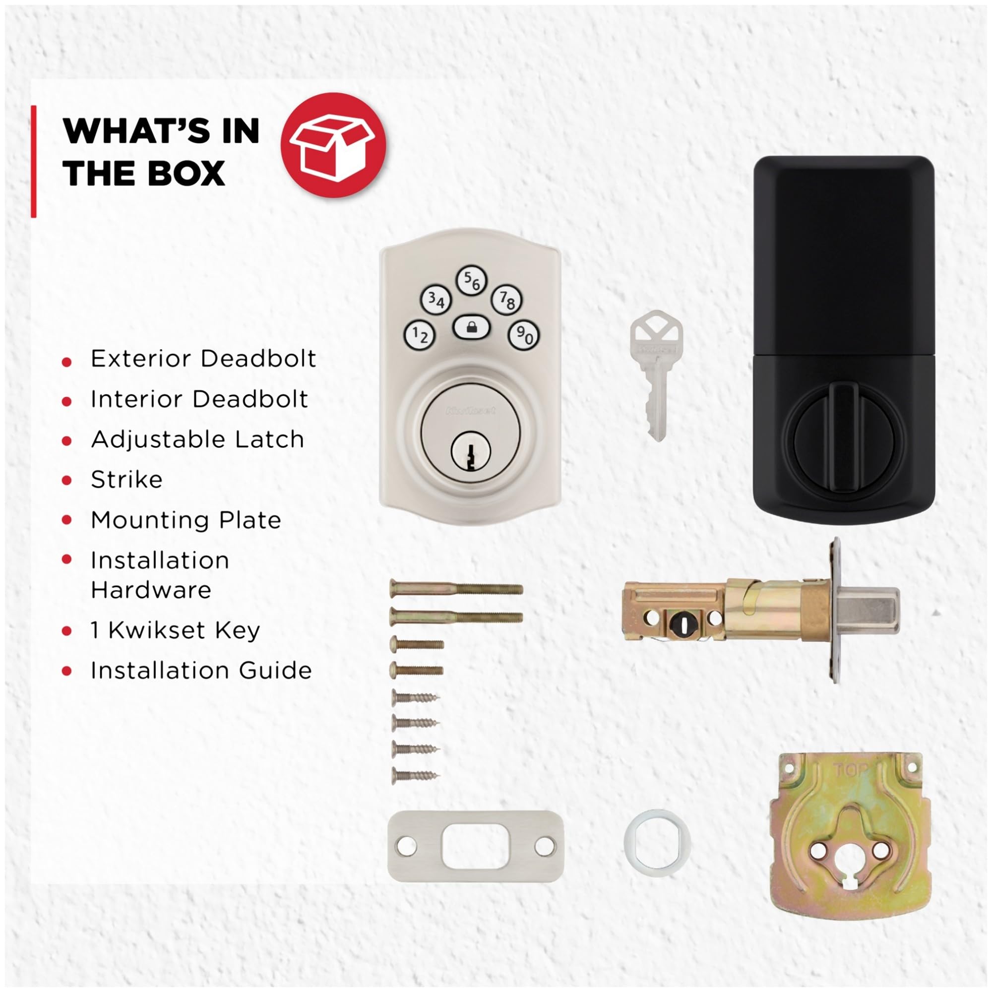 Kwikset 9240TRL-L03 Traditional Powerbolt Electronic SmartCode Deadbolt with RCAL Latch and RCS Strike Lifetime Brass Finish