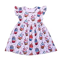 Toddler Girls Summer Ice Cream Print Sleeveless Dress Kids Cute Skirt